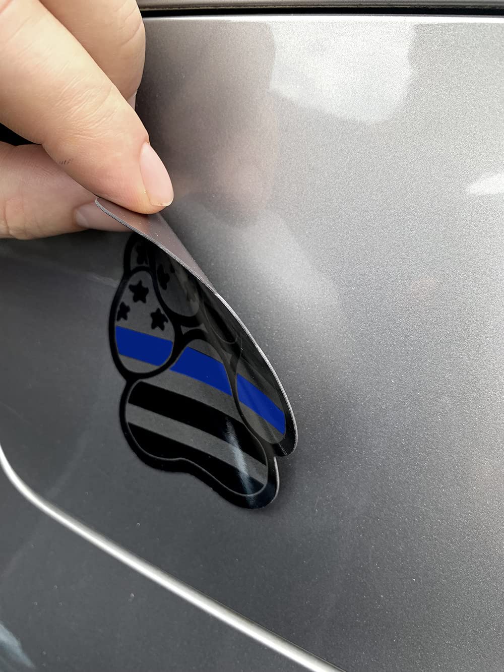 Magnet American Flag Dog Paw K9 Unit Auto Fender Emblem for Cars Trucks (3"x4", 2pcs)