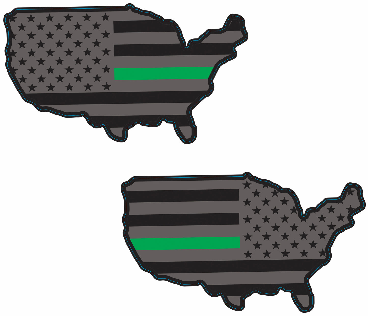Magnet American Flag Map Reflective Auto Decal for Cars Trucks, 2pcs Forward and Reverse Set 7"x4"