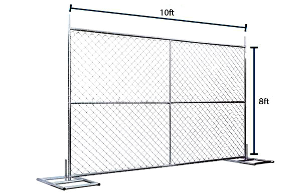 8'x10'x10' Chain Link Temporary Fence Panel in Charlotte NC
