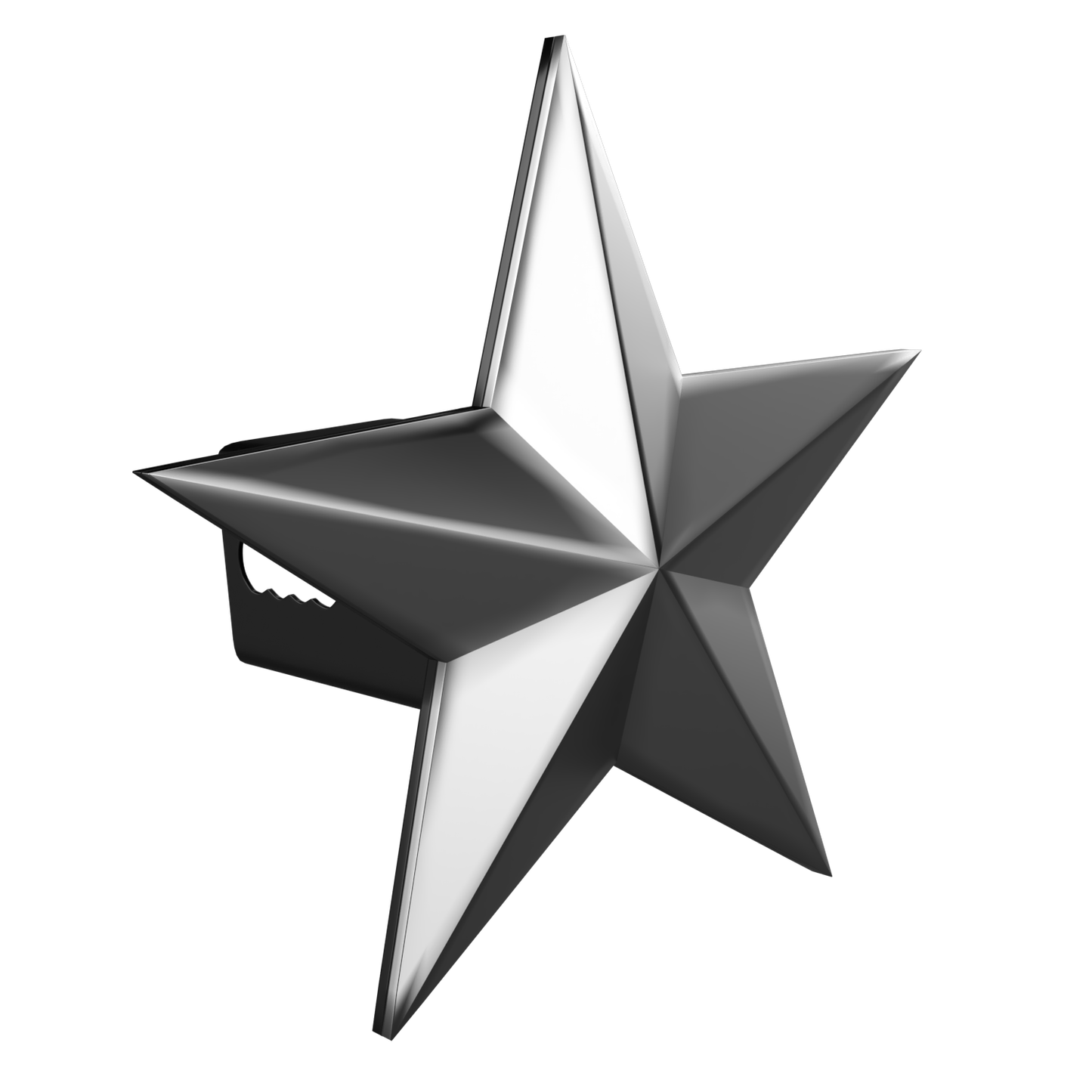 7" Texas 3D Five Point Star Metal Hitch Cover (Fits 2" 2.5" and 3" Receiver, Chrome)