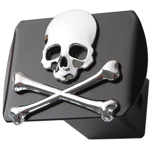 LFPartS Chrome Skull Crossbones Metal Hitch Cover