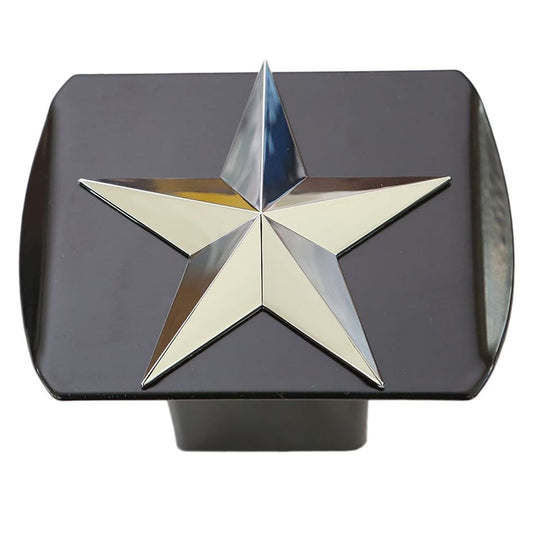 LFPartS Chrome Texas Star, Black Metal Hitch Cover