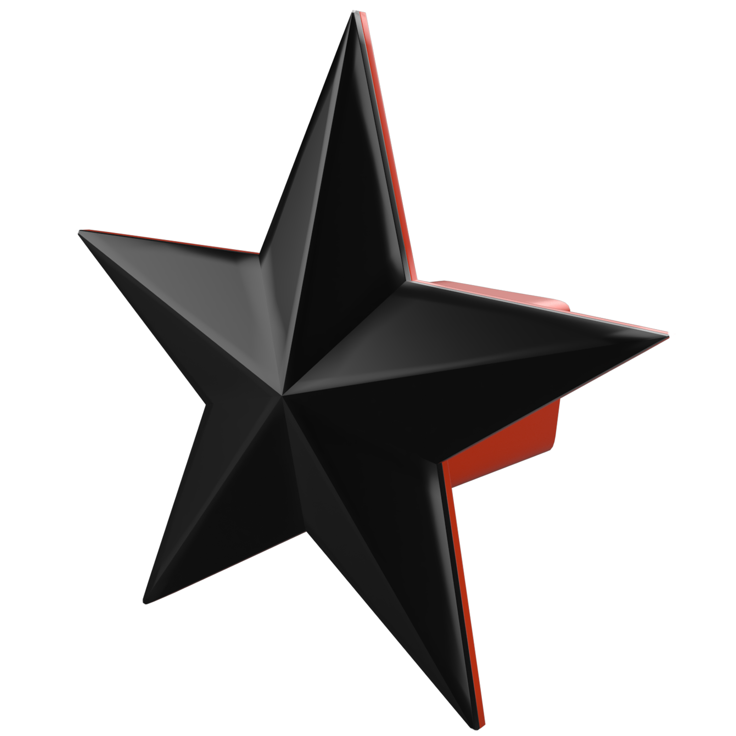 7" Texas 3D Five Point Star Red Metal Hitch Cover (Fits 2" 2.5" 3" Receiver, Black)