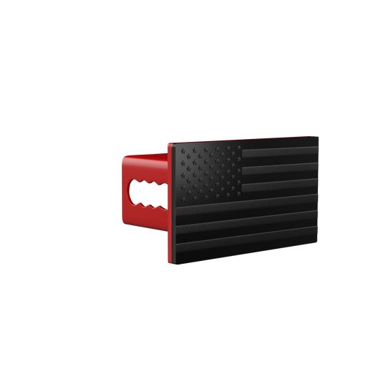 USA Black Flag Metal Hitch Cover