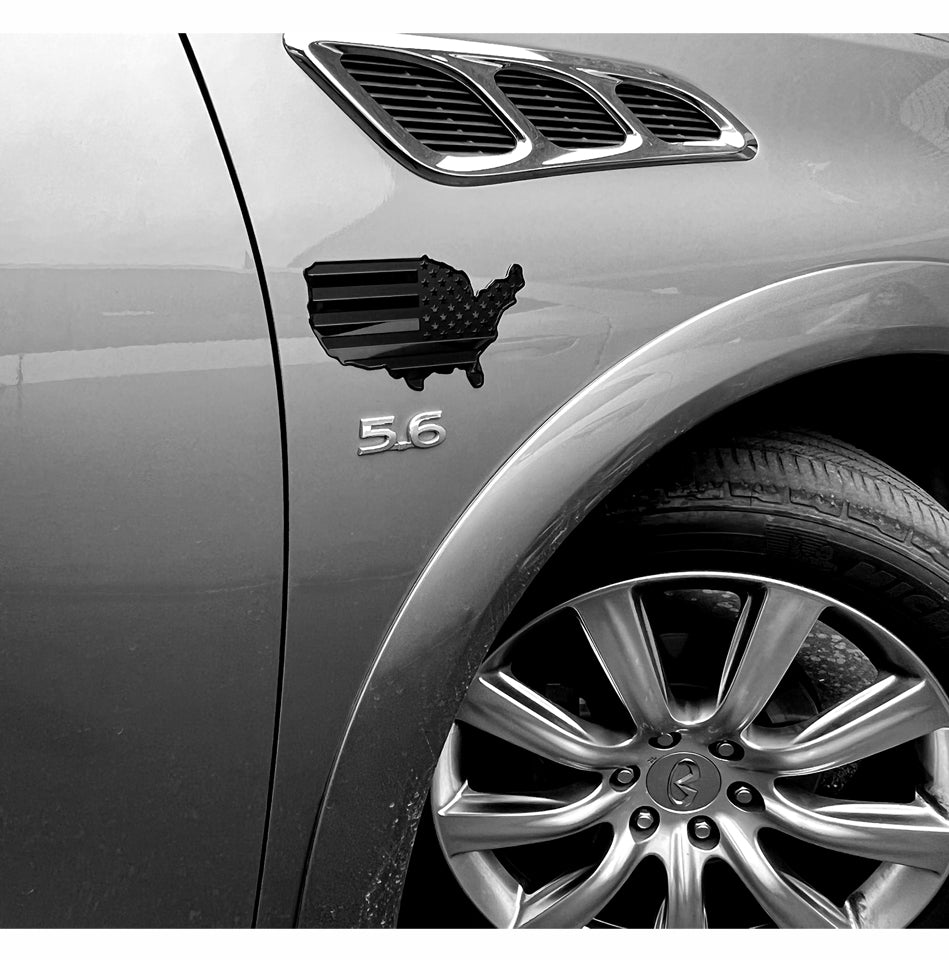 Magnet American Flag Map Reflective Auto Decal for Cars Trucks, 2pcs Forward and Reverse Set 7"x4"