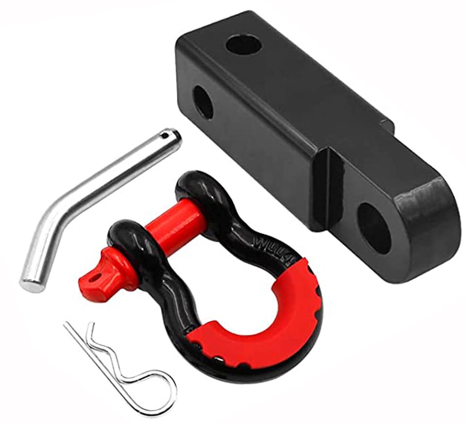 Shackle Hitch Solid Billet 2" Receiver 3/4inch D Ring for Trucks and SUV's
