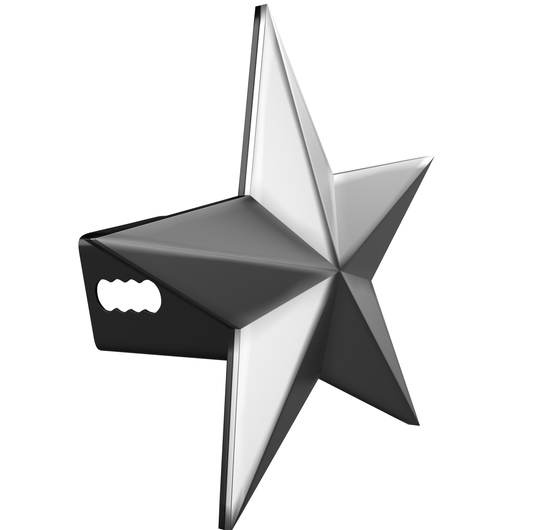 7" Texas 3D Five Point Star Metal Hitch Cover (Fits 2" 2.5" and 3" Receiver, Chrome)