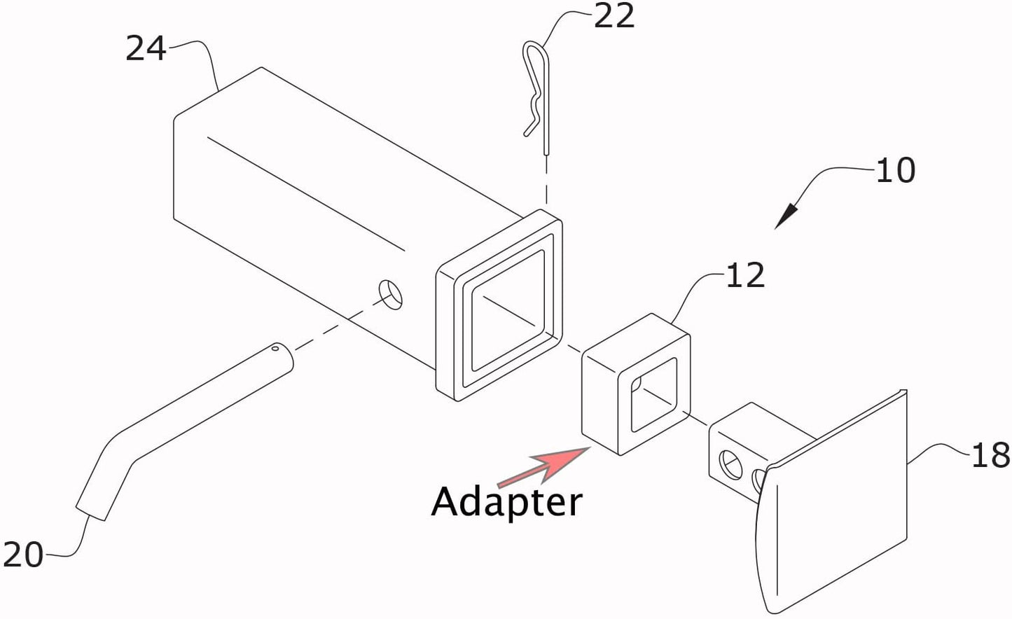 Hitch Cover Adapter Insert for Adapting Hitch Cover to Various Size Hitch RECEIVERS, Fits 3", 2.5" and 2" Receivers
