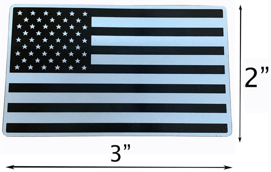 2"x3" Magnet American Flag Auto Decal for Cars Trucks, 2pcs Forward and Reverse Set (Black)