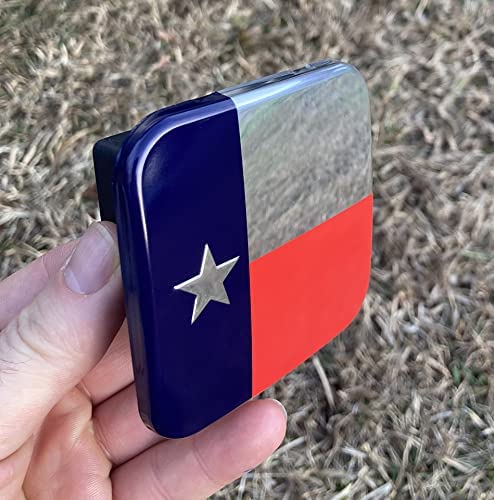 Texas State Metal Flag Hitch Cover Plug (Fits 2" Receiver, Color)