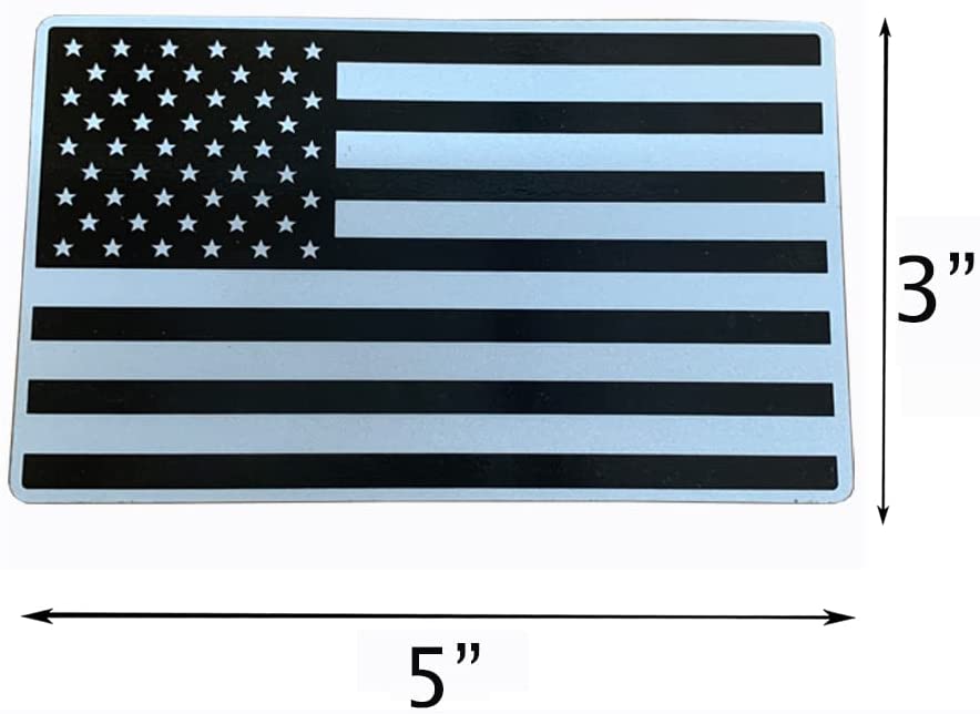 5"x3" Magnet American Flag Auto Decal for Cars Trucks, 2pcs Forward and Reverse Set (Black and White)