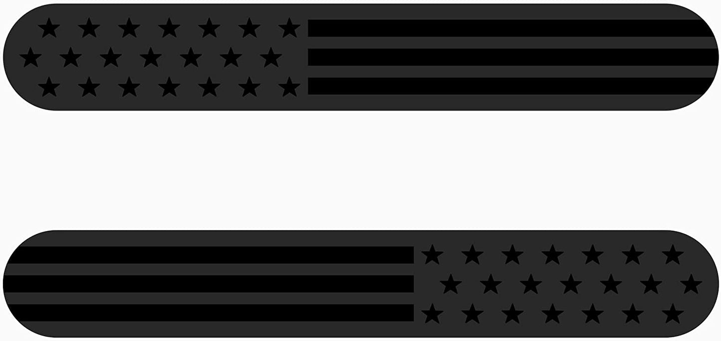 Magnet American Flag Reflective Auto Fender Emblem for Cars Trucks Forward and Reverse (8"x1.2", Black)