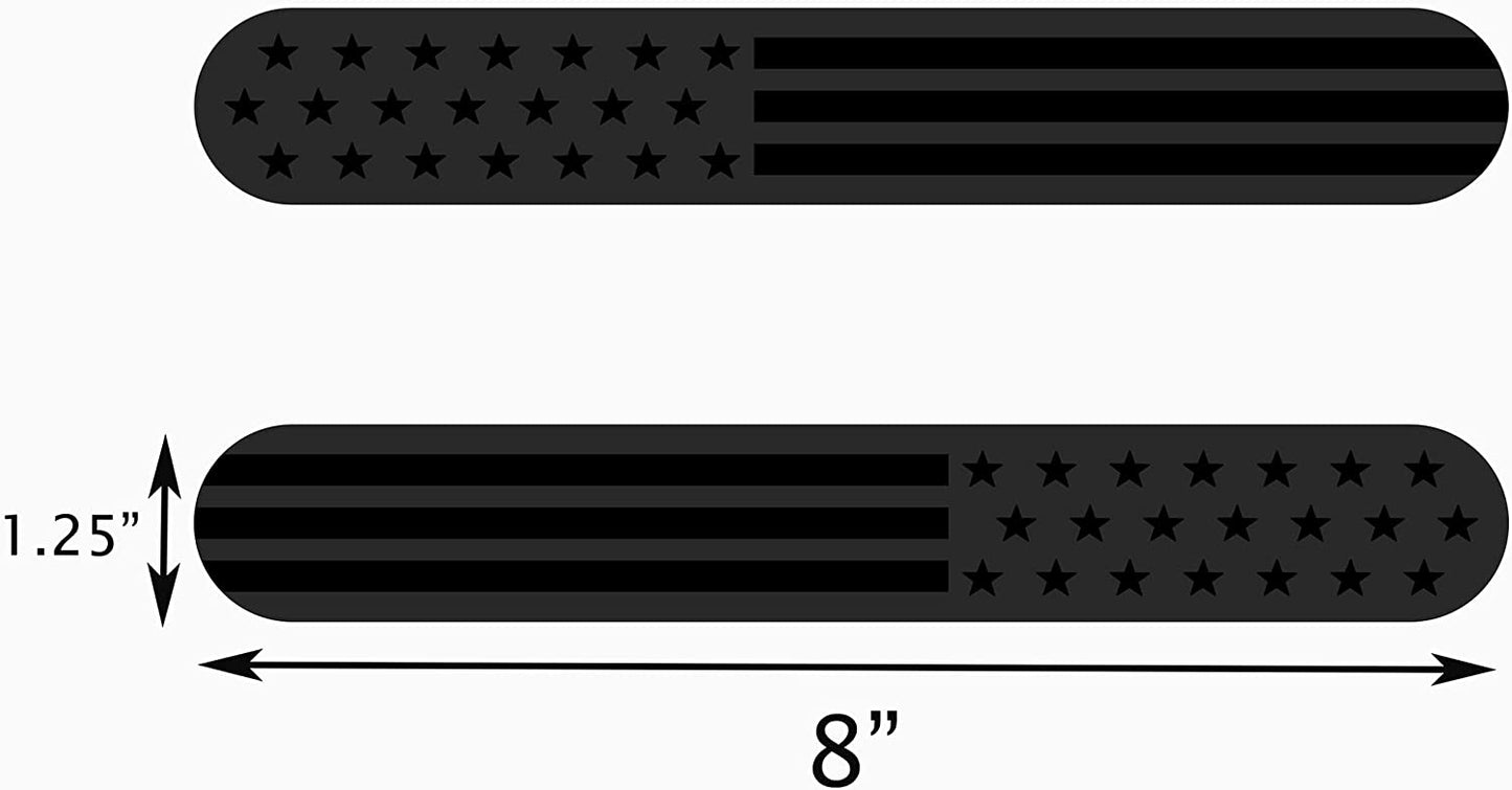 Magnet American Flag Reflective Auto Fender Emblem for Cars Trucks Forward and Reverse (8"x1.2", Black)