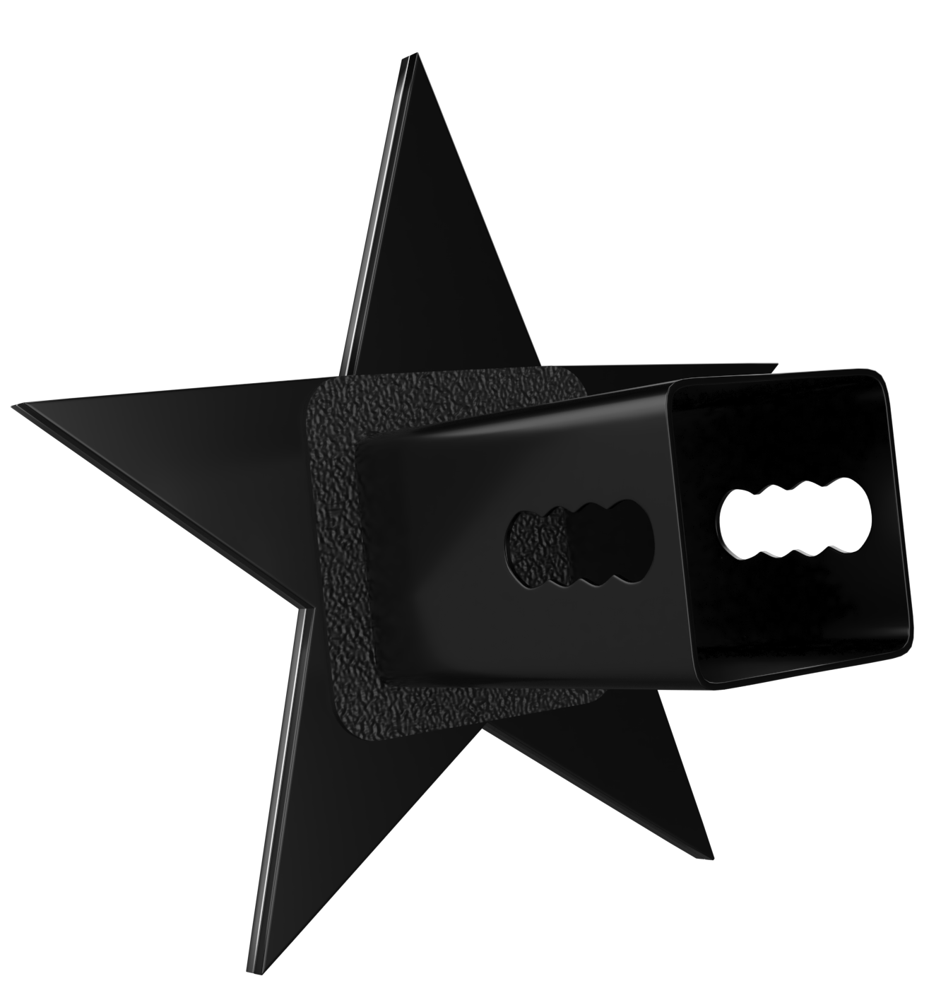 7" Texas 3D Five Point Star Metal Hitch Cover (Fits 2" 2.5" 3" Receiver, Black)