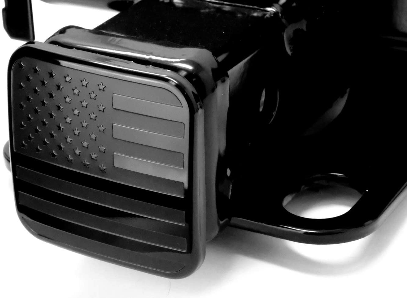 Bparts American Black Flag Hitch Cover Tube Plug for 1.25", 2" and 2.5" Hitch Receivers