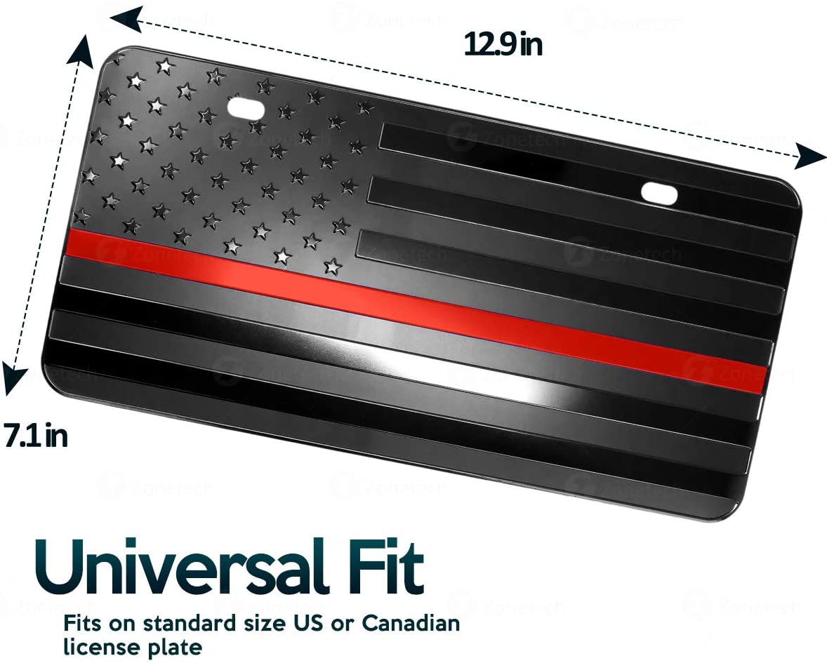 Red Line Black Flag License Plate