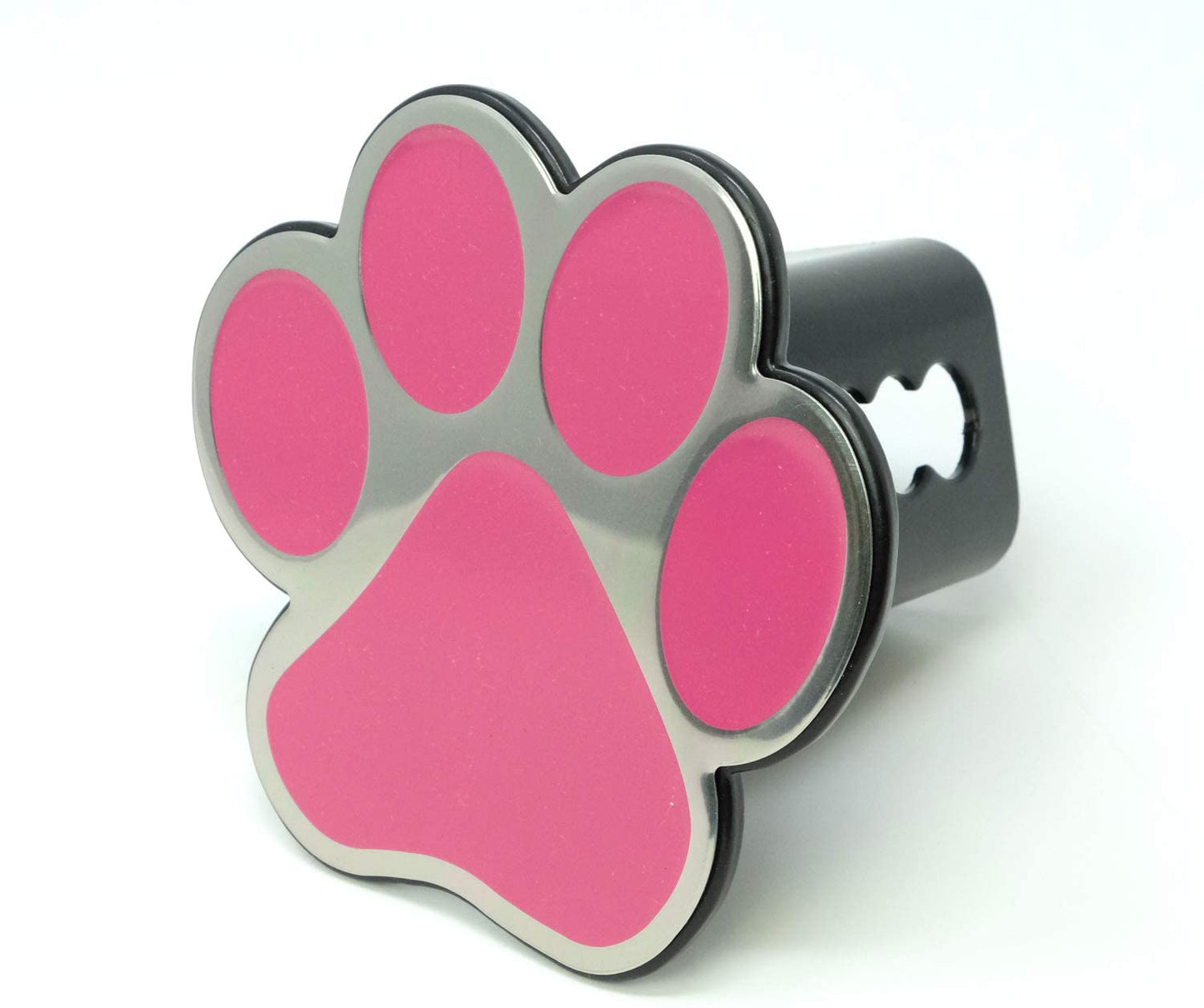 LFPartS Pink Dog Paw Emblem Metal Hitch Cover
