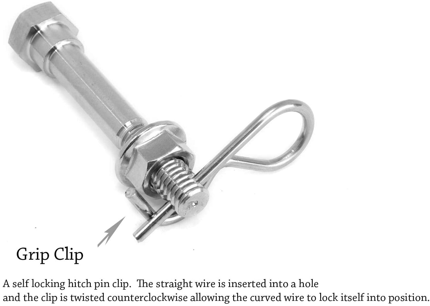 eVerHITCH Trailer Hitch Cover Anti-Rattle Stainless Steel Hitch Pin Bolt