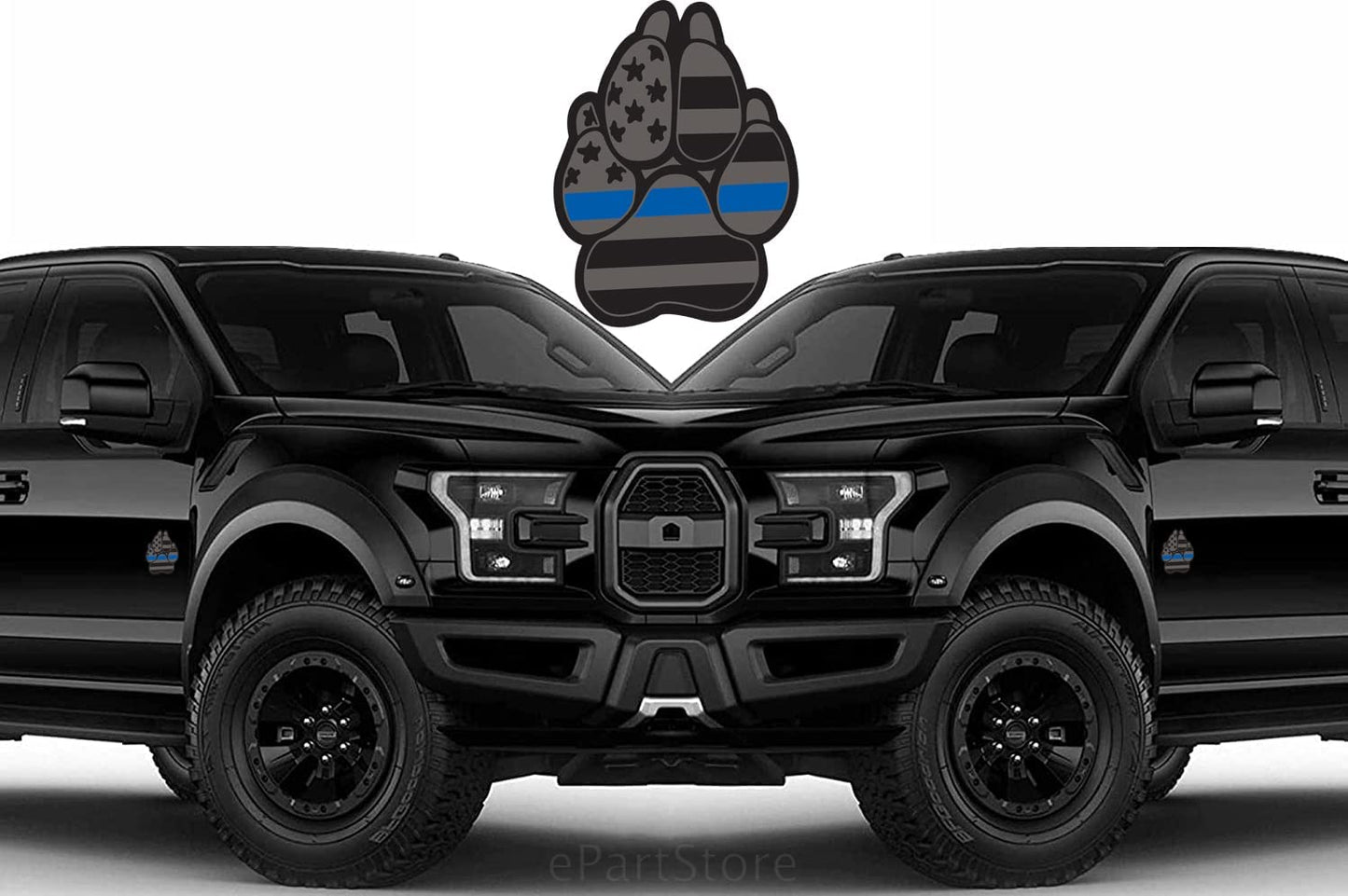 Magnet American Flag Dog Paw K9 Unit Auto Fender Emblem for Cars Trucks (3"x4", 2pcs)