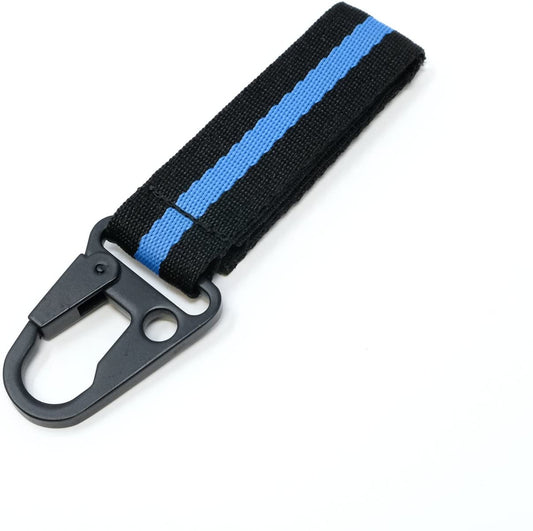 LFPartS Keychain Tactical Key Ring Holder Nylon Belt with Thin Blue Line