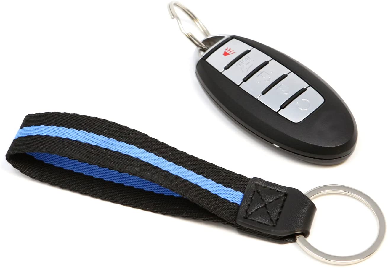 LFPartS Leather Ribbon Key Chain (Thin Blue Line Keychain)