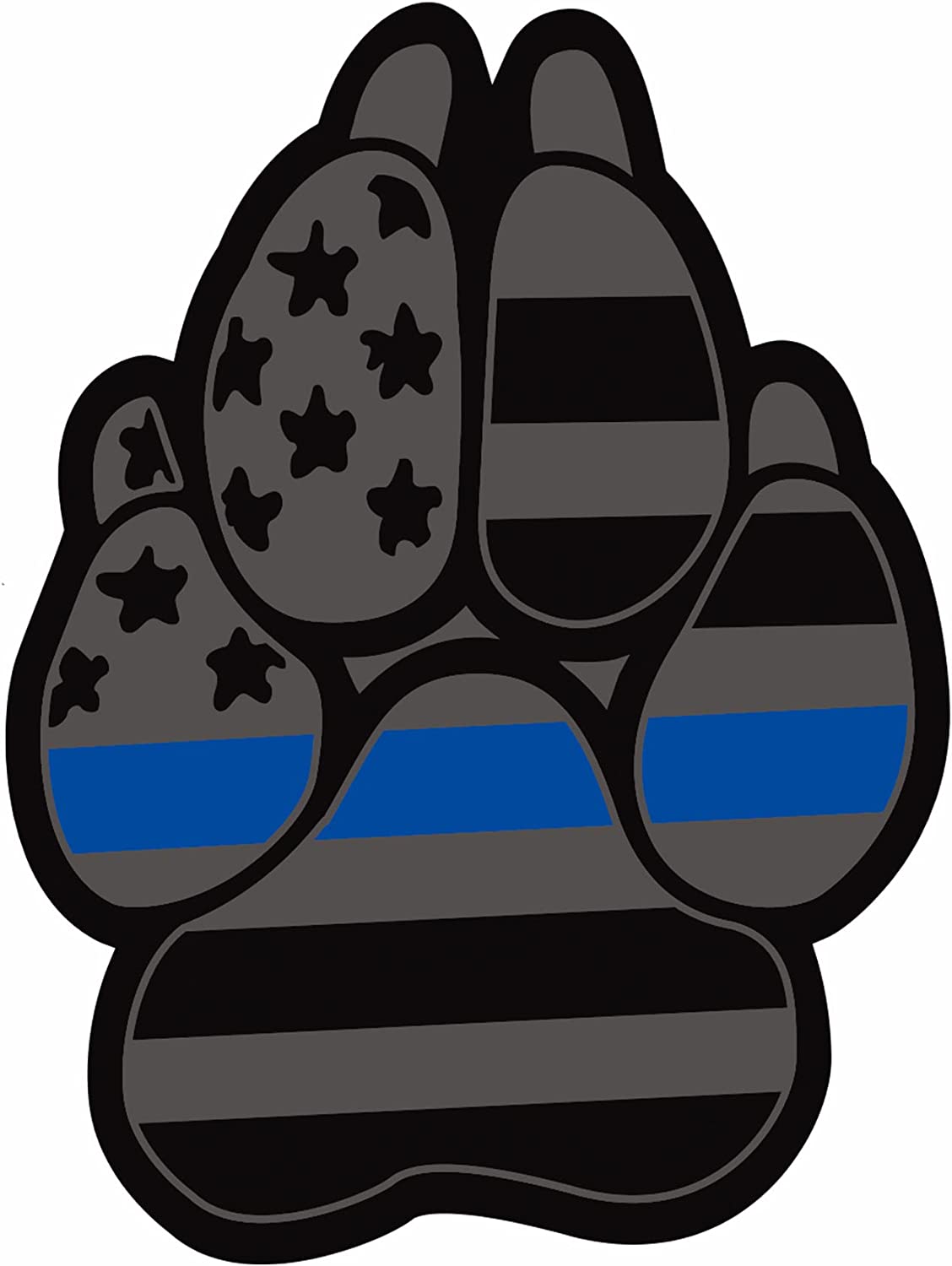 Magnet American Flag Dog Paw K9 Unit Auto Fender Emblem for Cars Trucks (3"x4", 2pcs)