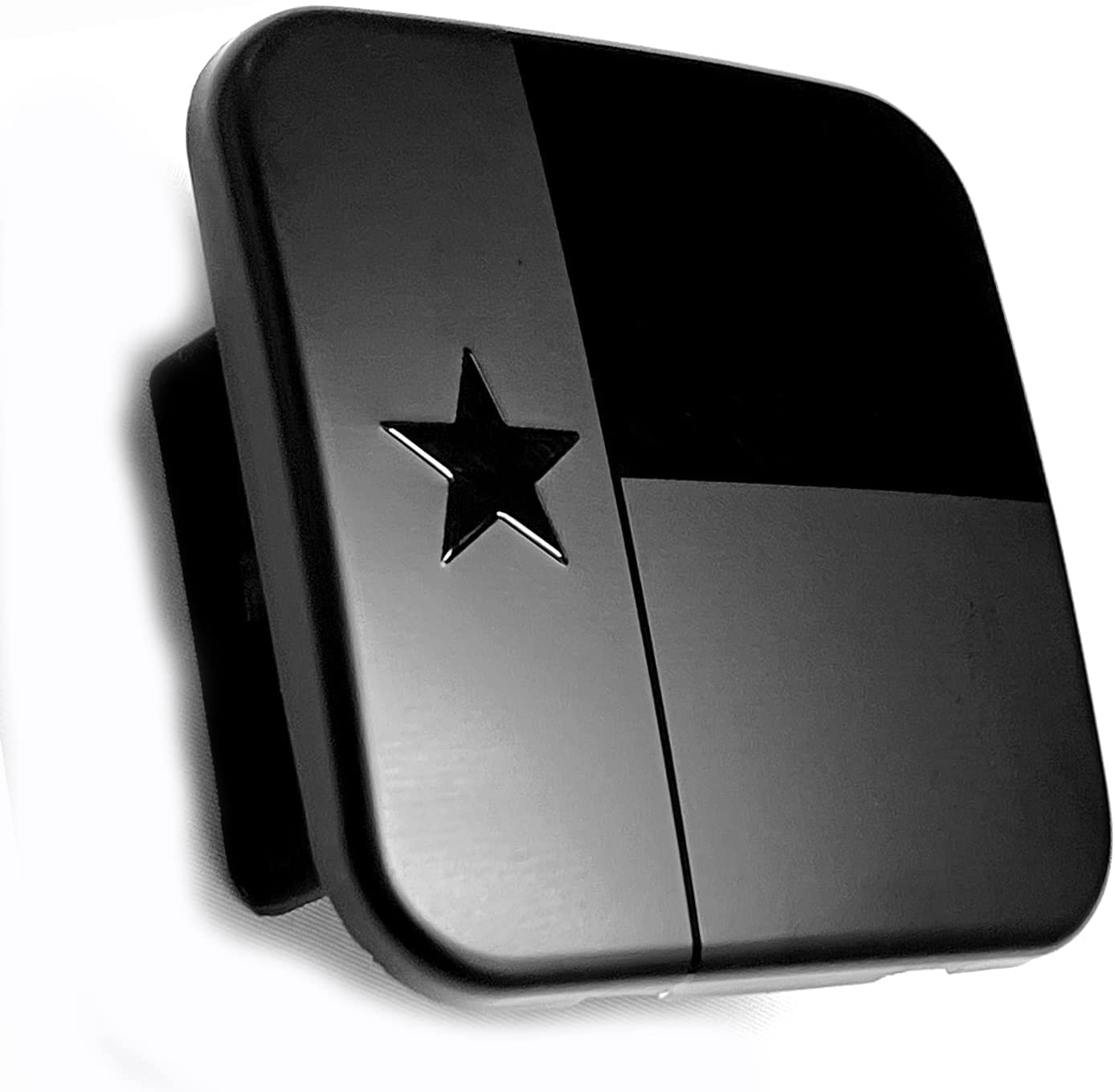 Texas State Metal Flag Hitch Cover Plug (Fits 2" Receiver, Black)
