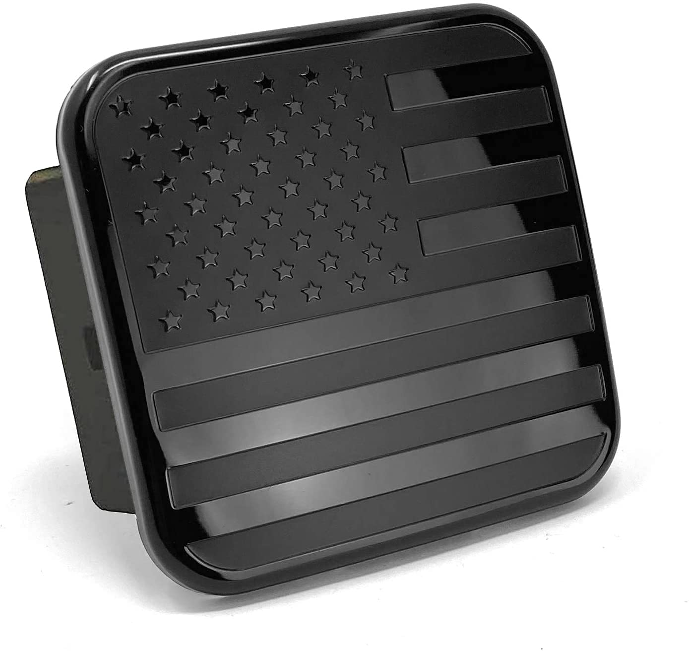 Bparts American Black Flag Hitch Cover Tube Plug for 1.25", 2" and 2.5" Hitch Receivers