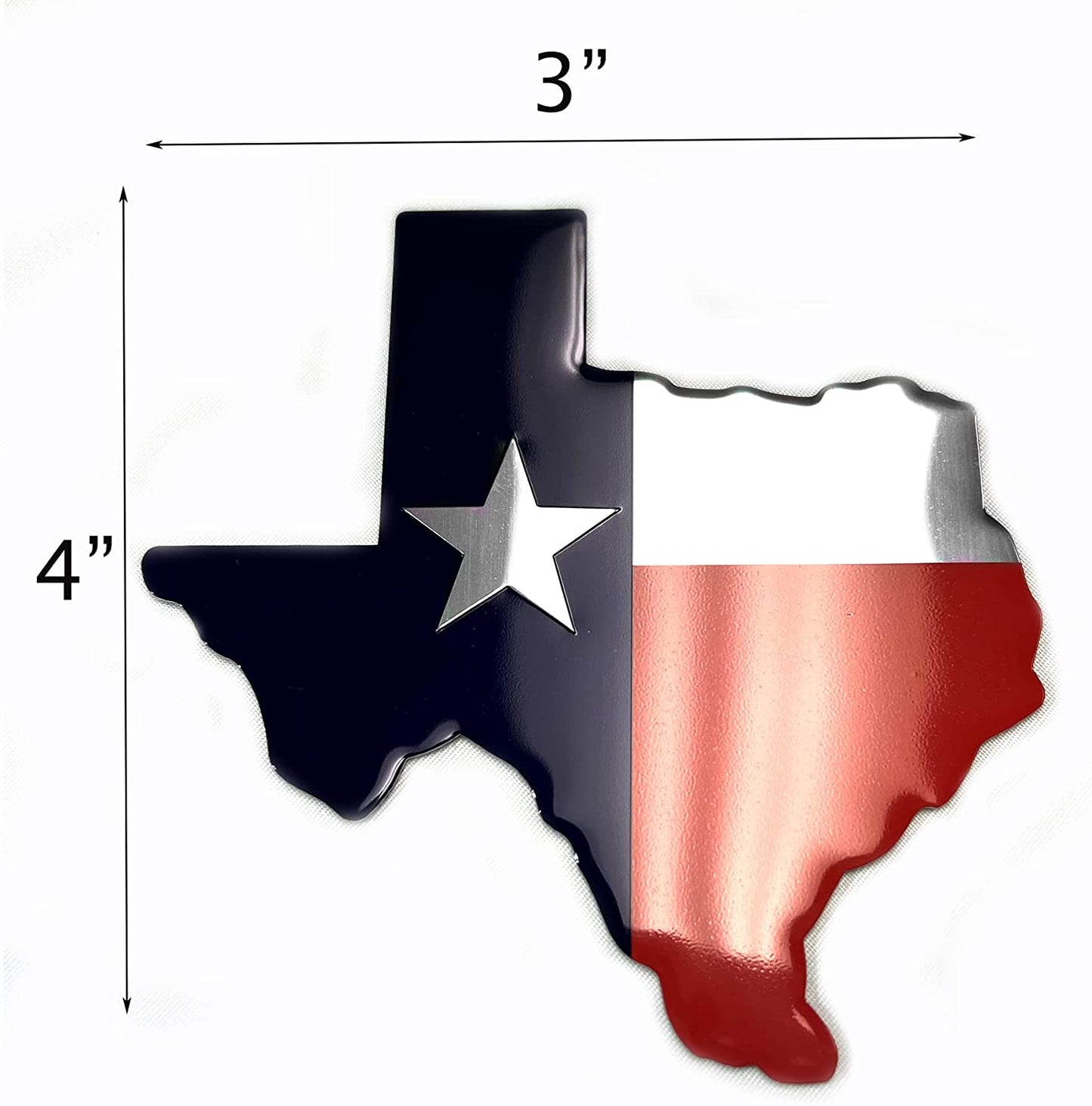 Texas State Flag Metal Flag Auto Fender Emblem for Cars Trucks (4"x3", Color)