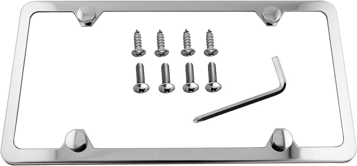 Chrome Slim Stainless Steel License Plate Frame