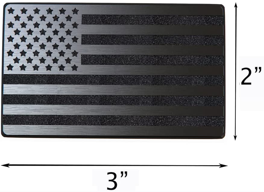 2"x3" Magnet American Flag Auto Decal for Cars Trucks, 2pcs Forward and Reverse Set (Black)