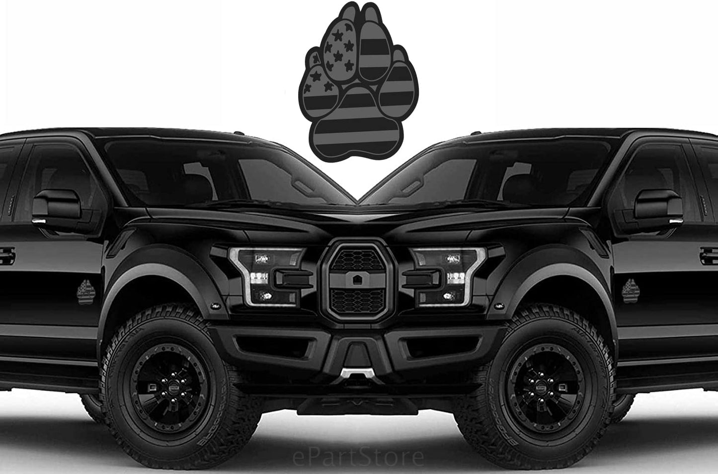 Magnet American Flag Dog Paw K9 Unit Auto Fender Emblem for Cars Trucks (3"x4", 2pcs)
