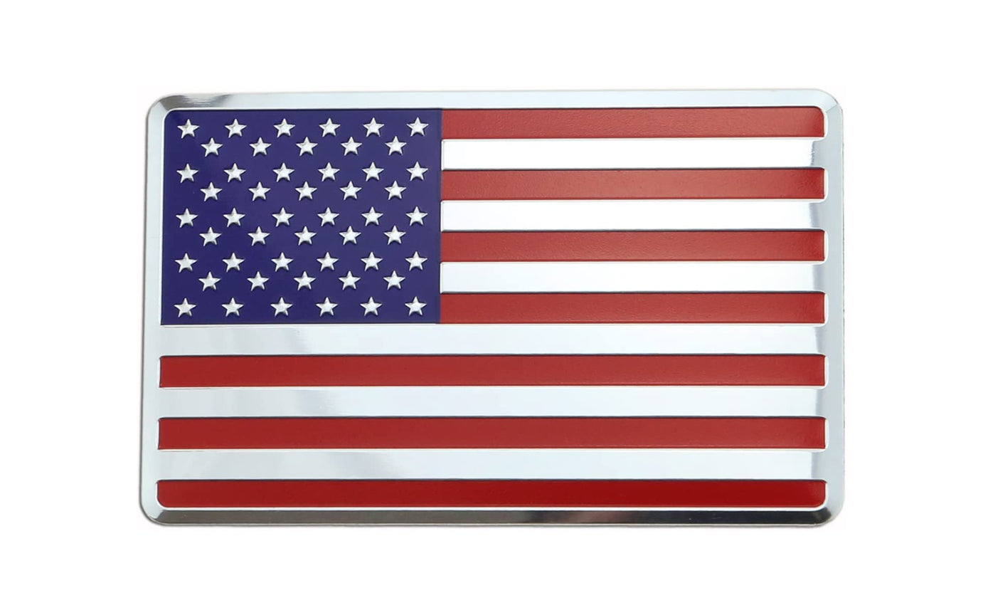 USA Metal Flag Emblem for Cars, Trucks (Color Flag, 2"x 3 1/4") 1pcs