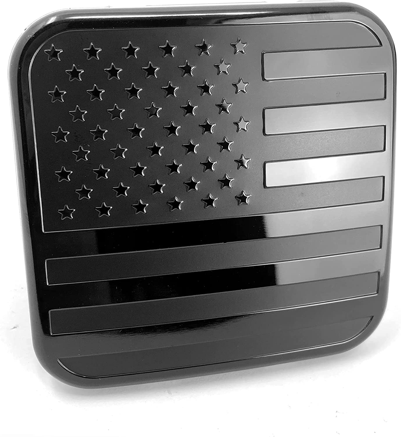 Bparts American Black Flag Hitch Cover Tube Plug for 1.25", 2" and 2.5" Hitch Receivers