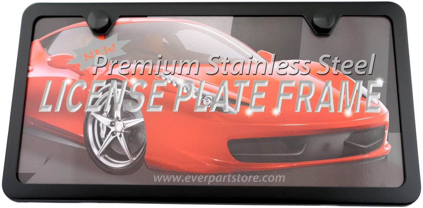 LFPartS Black Stainless Steel License Plate Frame