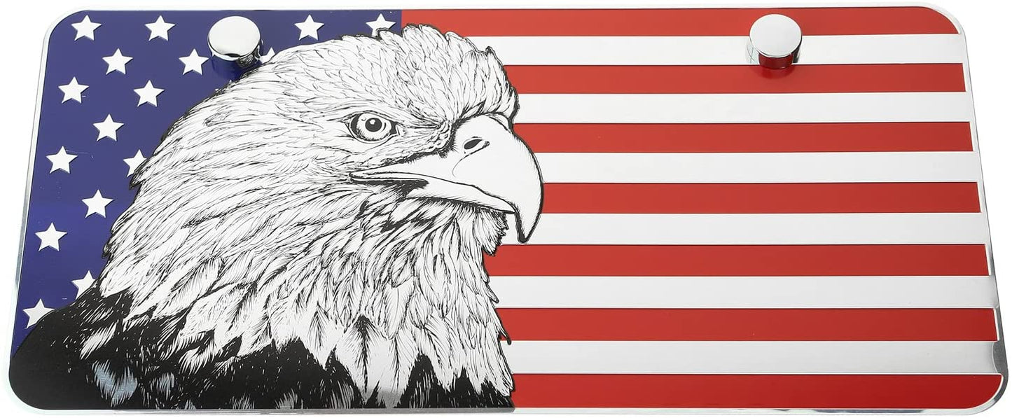 LFPartS USA American Eagle Metal Embossed License Plate