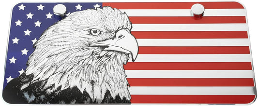 LFPartS USA American Eagle Metal Embossed License Plate