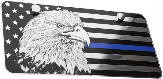 LFPartS USA American Eagle Metal Embossed License Plate