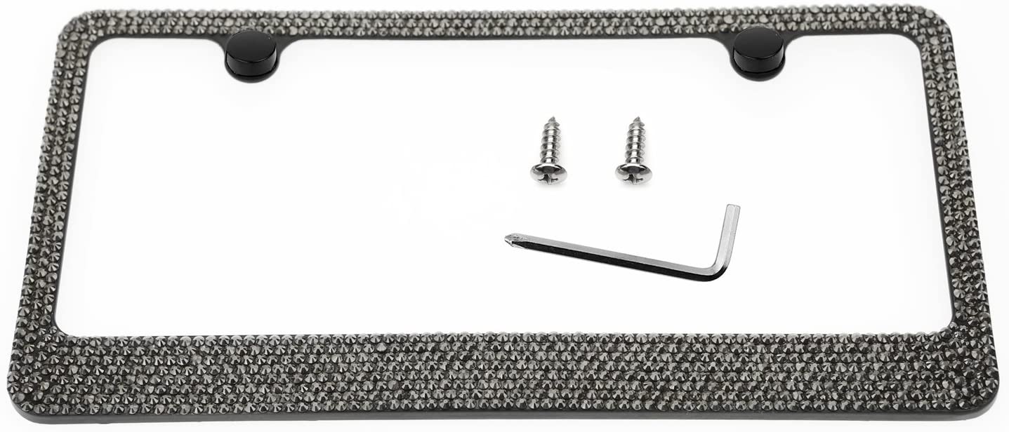 LFPartS Premium Diamond Crystal Rhinestone Metal License Plate Frame