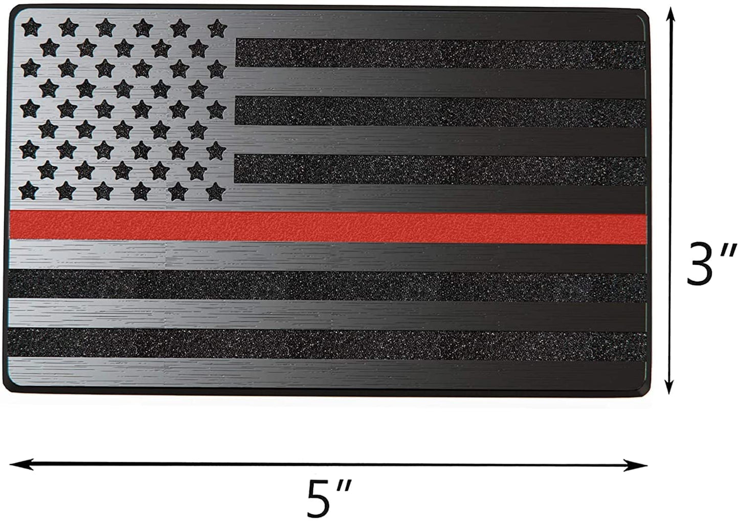 5"x3" Magnet American Flag Auto Decal for Cars Trucks, 2pcs Forward and Reverse Set (Black with Red Line)