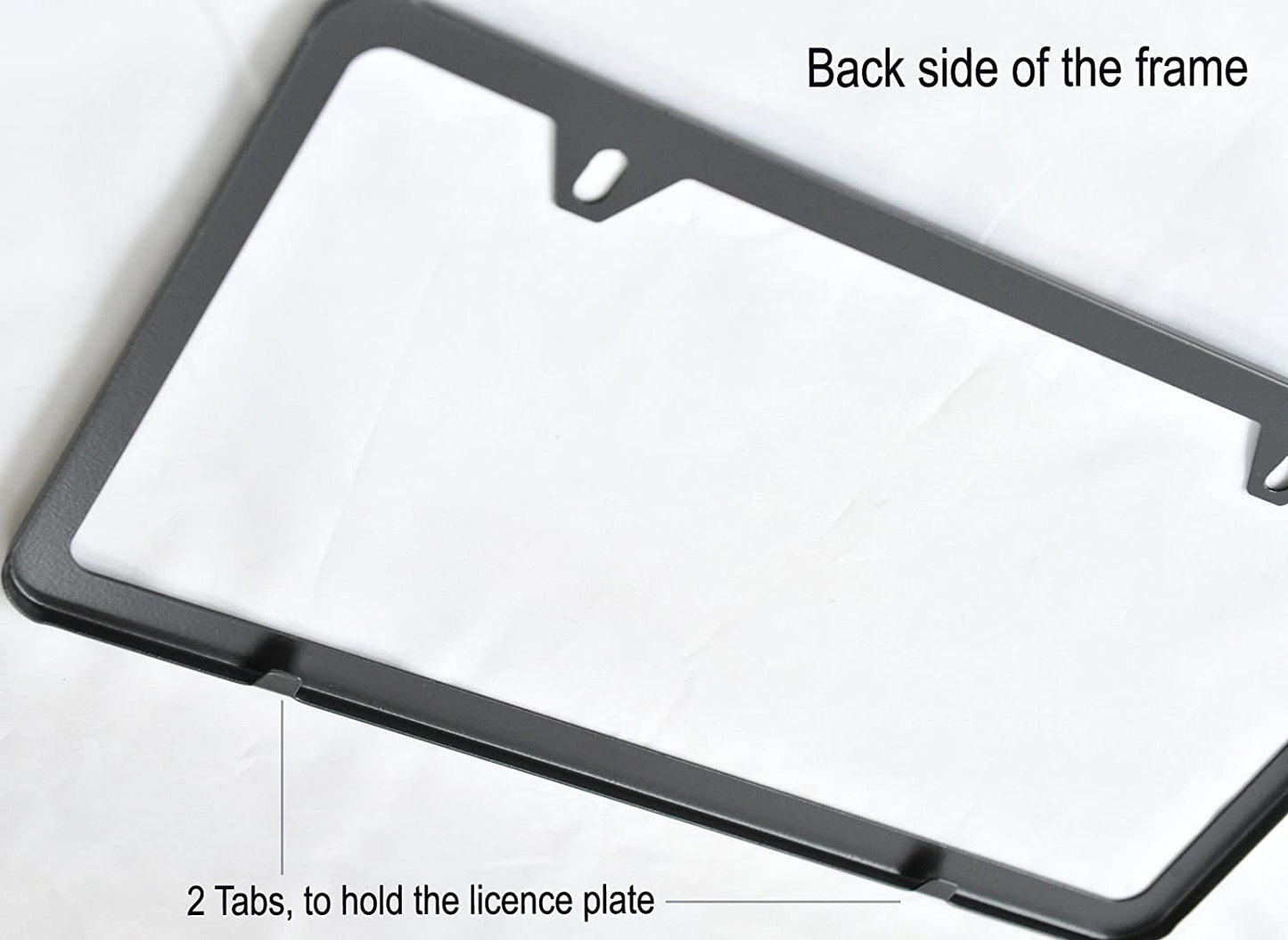 LFPartS Slim Style Polished Stainless Steel License Plate Frame Gunmetal Black Finish