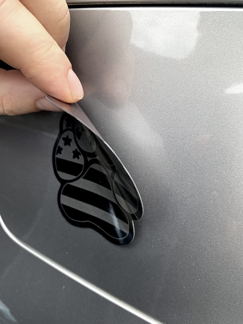 Magnet American Flag Dog Paw K9 Unit Auto Fender Emblem for Cars Trucks (3"x4", 2pcs)
