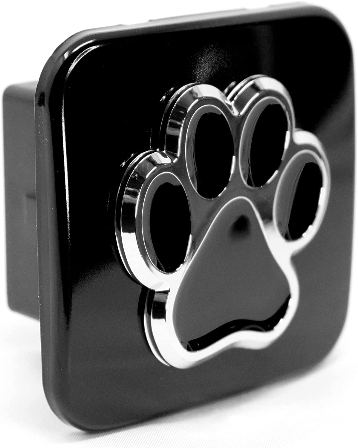 Paw Hitch Cover Plug Insert (Chrome/Black) for 1.25" and 2" Hitch Receivers