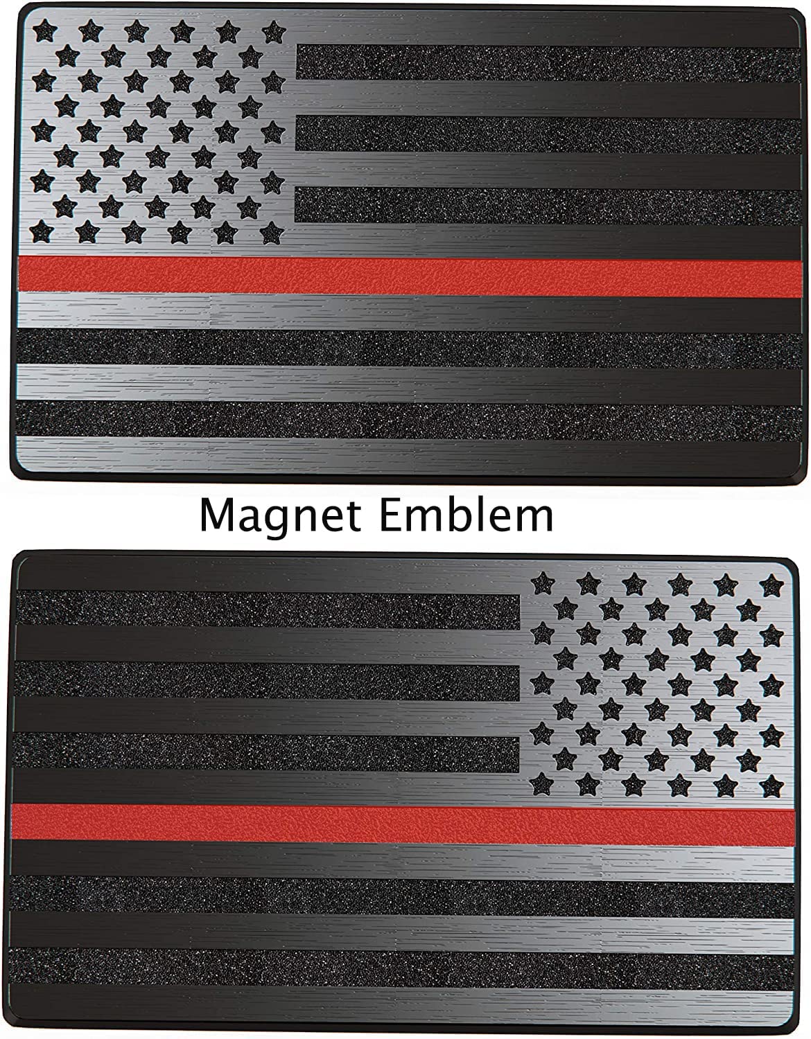 2"x3" Magnet American Flag Auto Decal for Cars Trucks, 2pcs Forward and Reverse Set (Black)
