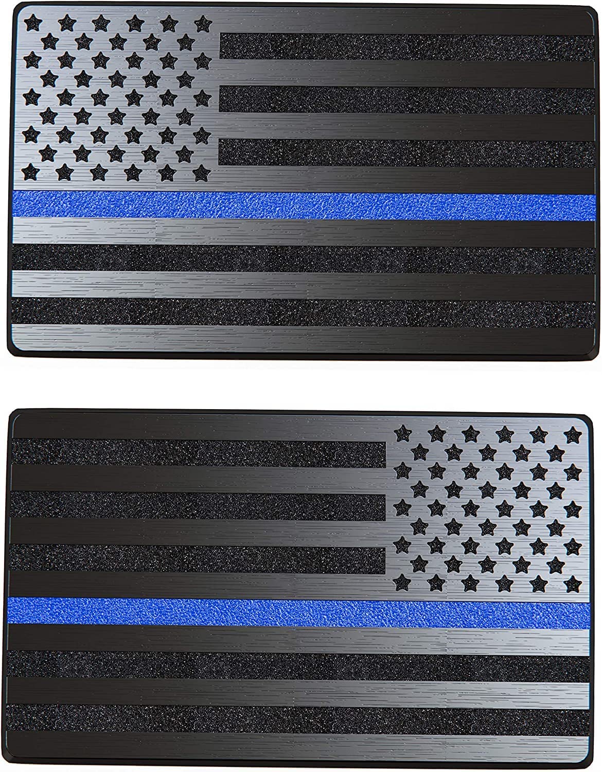 2"x3" Magnet American Flag Auto Decal for Cars Trucks, 2pcs Forward and Reverse Set (Black)