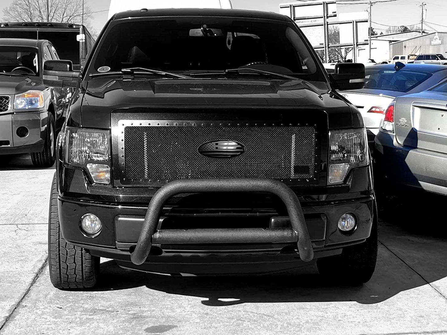 7" or 9'' American Black Flag Emblem, Oval Decal for Ford F150 F250 F350