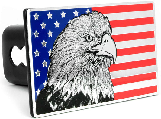 eVerHITCH Colored American Eagle Flag Metal Hitch Cover