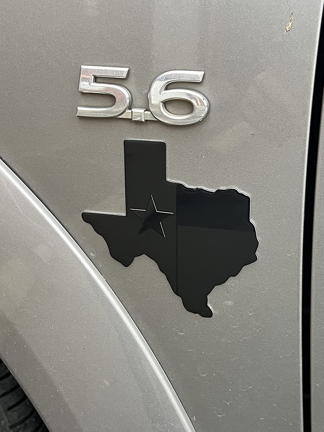 Texas State Flag Metal Flag Auto Fender Emblem (4"x3", Black)