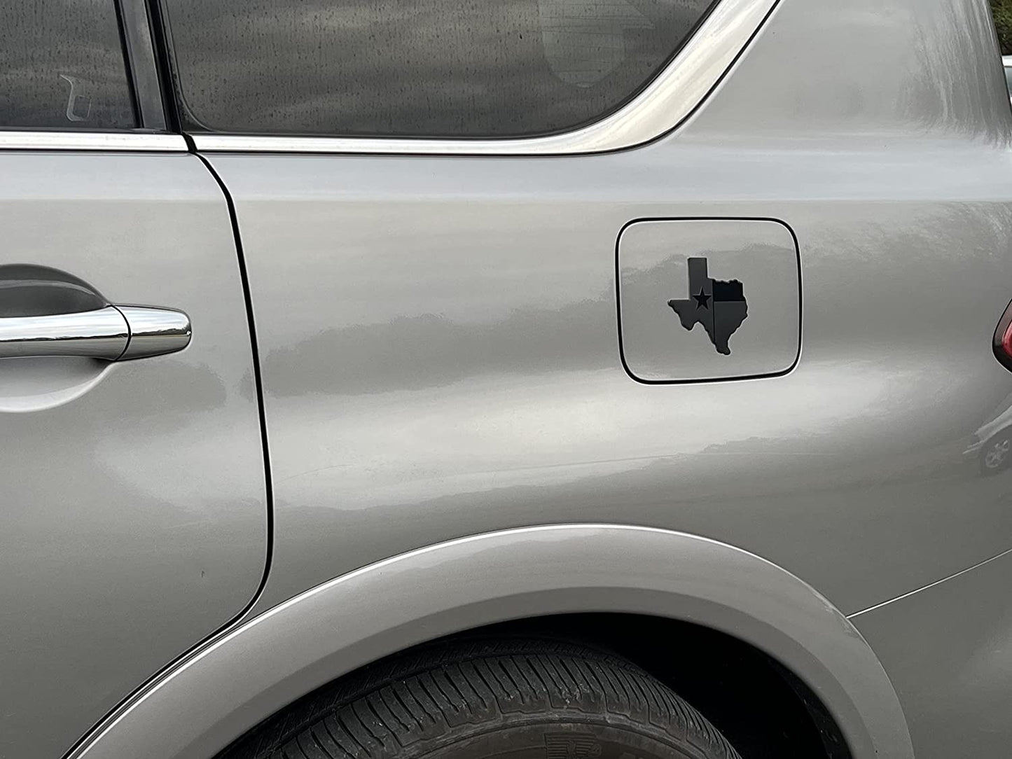 Texas State Flag Metal Flag Auto Fender Emblem (4"x3", Black)