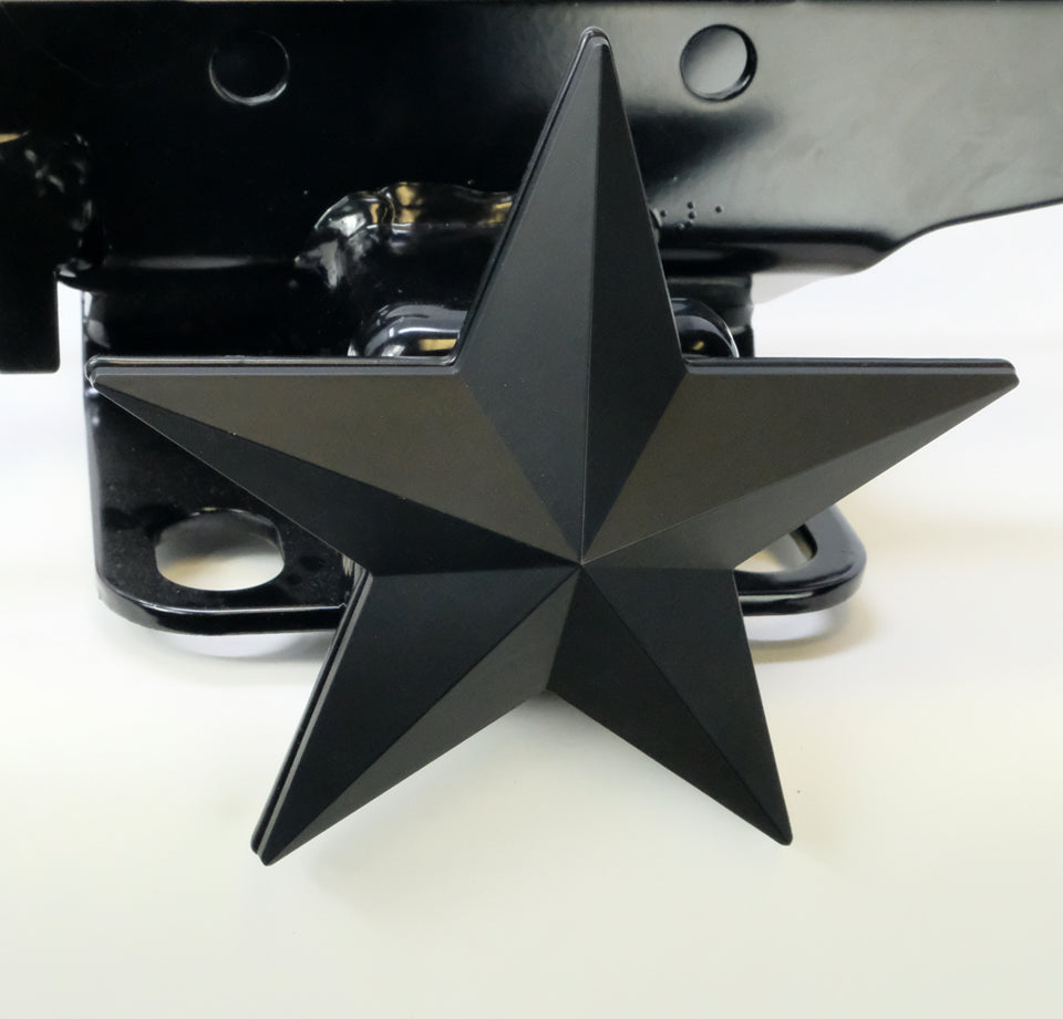7" Texas 3D Five Point Star Metal Hitch Cover (Fits 2" 2.5" 3" Receiver, Black)
